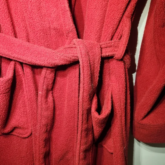 LL Bean Womens Petite Large Polyester Robe Red - Picture 11 of 13